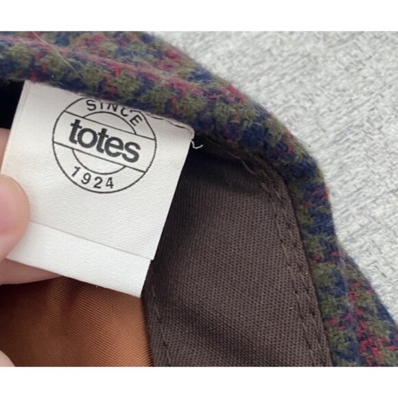 Totes Plaid Newsboy Hat Cap Wool Blend Brown One Size - Picture 8 of 10